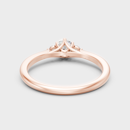  Luxury Rose Gold Engagement Ring With A Certified 0.76Ct Round Lab-Grown Diamond