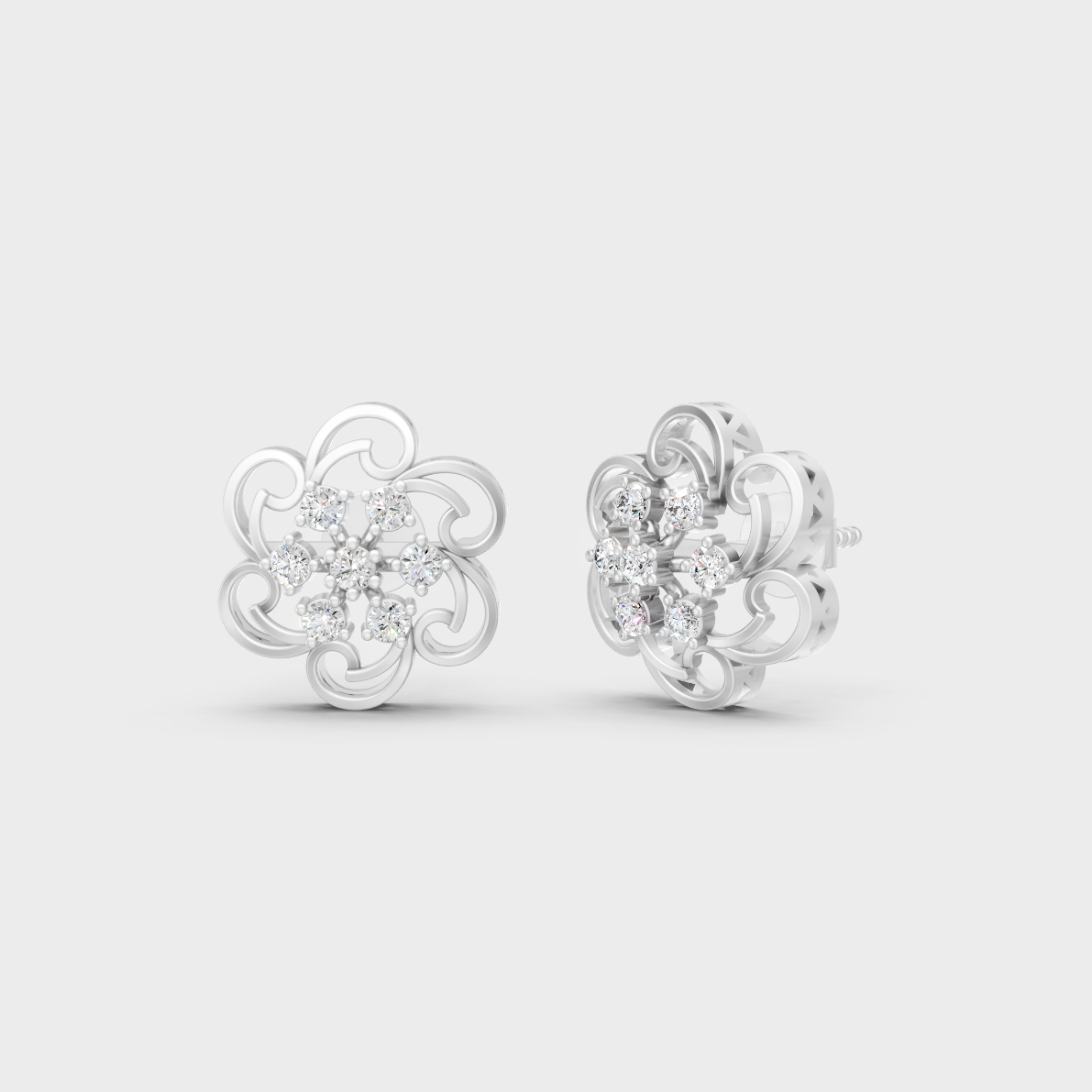 GLI Certified 0.50 Ct TW Round-Cut Lab-Grown Diamond Stud Earrings In 14K White Gold