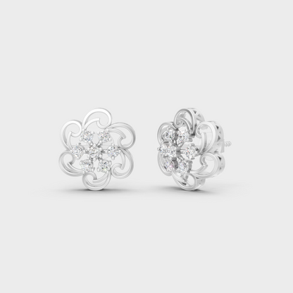 GLI Certified 0.50 Ct TW Round-Cut Lab-Grown Diamond Stud Earrings In 14K White Gold