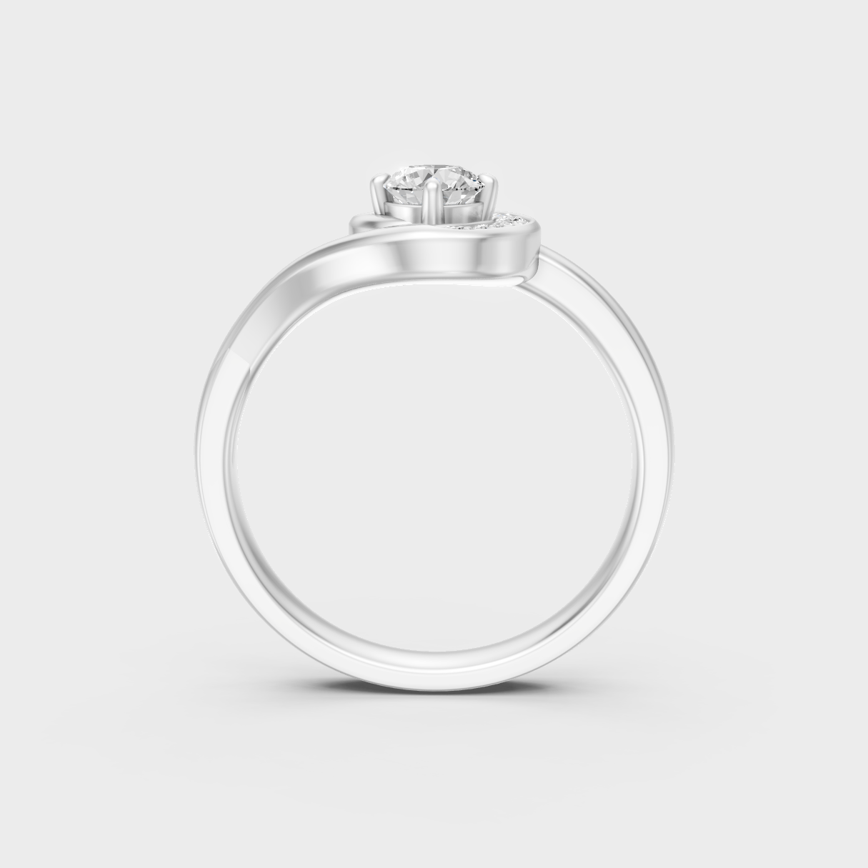 High-Polish 950 Platinum Round-Cut Lab Diamond Ring For A Sophisticated Look