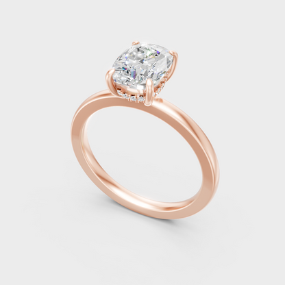  Rose Gold Cushion-Cut Lab-Grown Diamond Ring For Modern Luxury