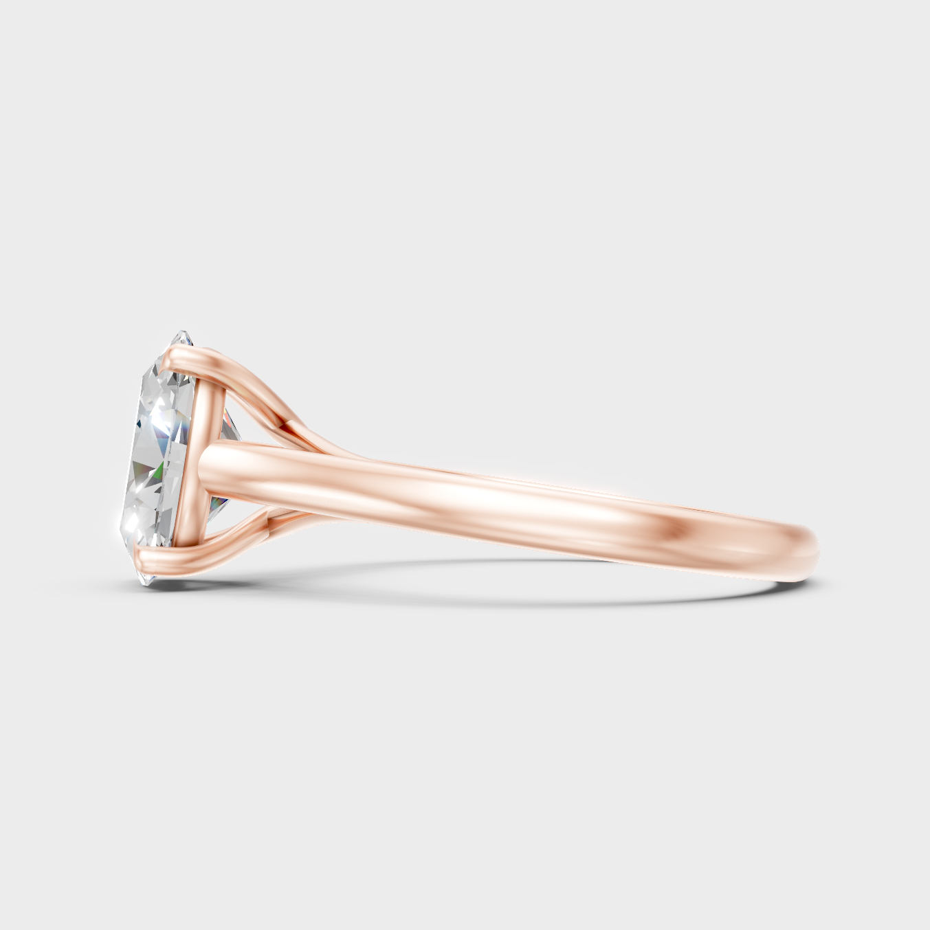 9K Rose Gold Oval-Cut Lab-Grown Diamond Ring With Hallmark Quality