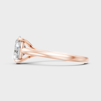 9K Rose Gold Oval-Cut Lab-Grown Diamond Ring With Hallmark Quality