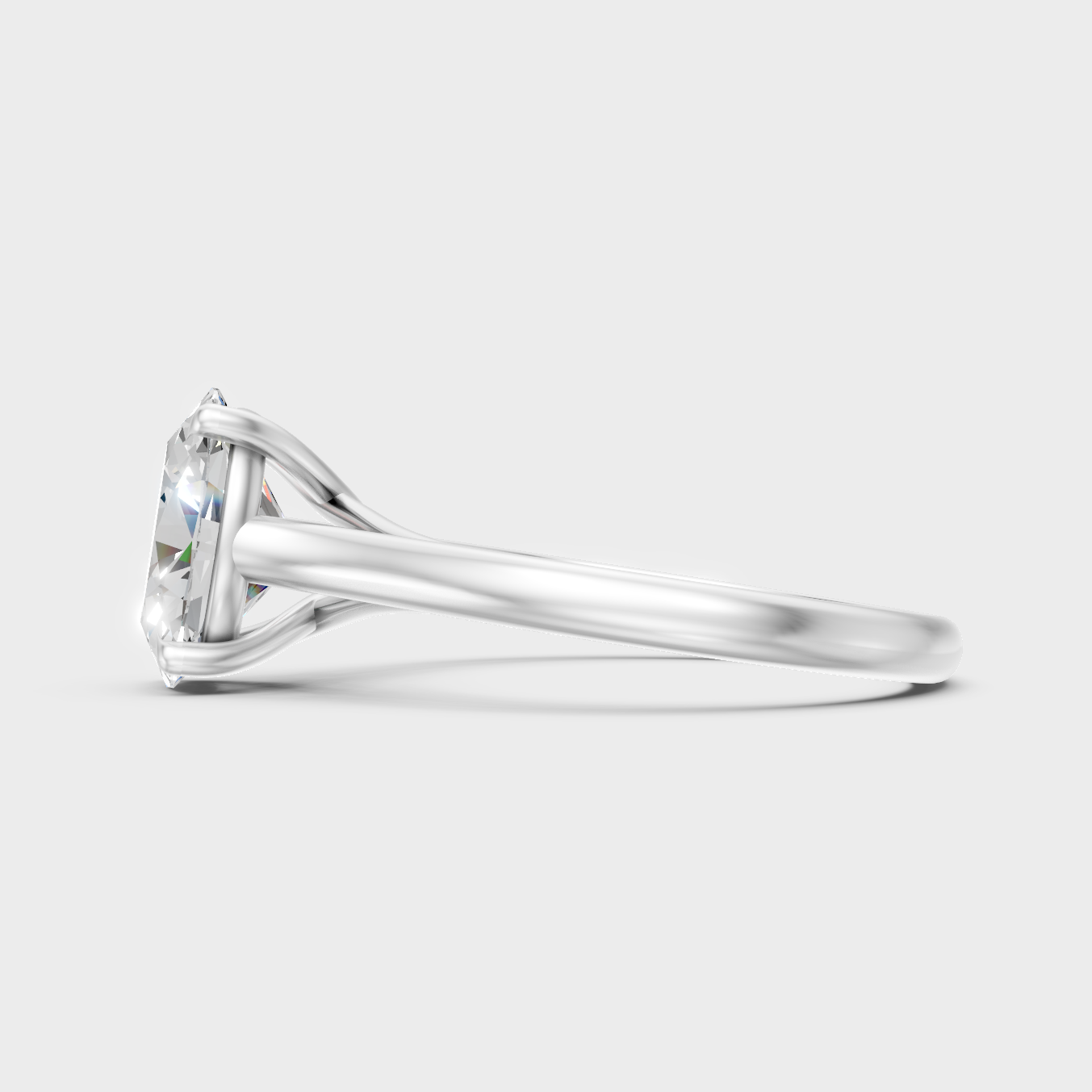 9K White Gold Oval-Cut Lab-Grown Diamond Ring For Sophisticated Ethical Luxury