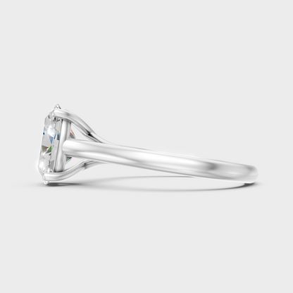 9K White Gold Oval-Cut Lab-Grown Diamond Ring For Sophisticated Ethical Luxury