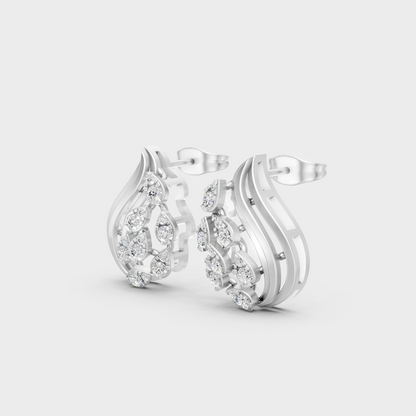 9K White Gold Round-Shaped Lab-Grown Diamond Studs With Clean Minimalist Design