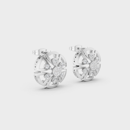 Sleek 18K White Gold Studs Featuring 0.25 Carat Each Round Lab Diamonds
