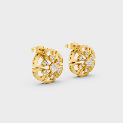 Classic 14K Yellow Gold Lab Diamond Studs Featuring 0.25 Carat Each Round Stones