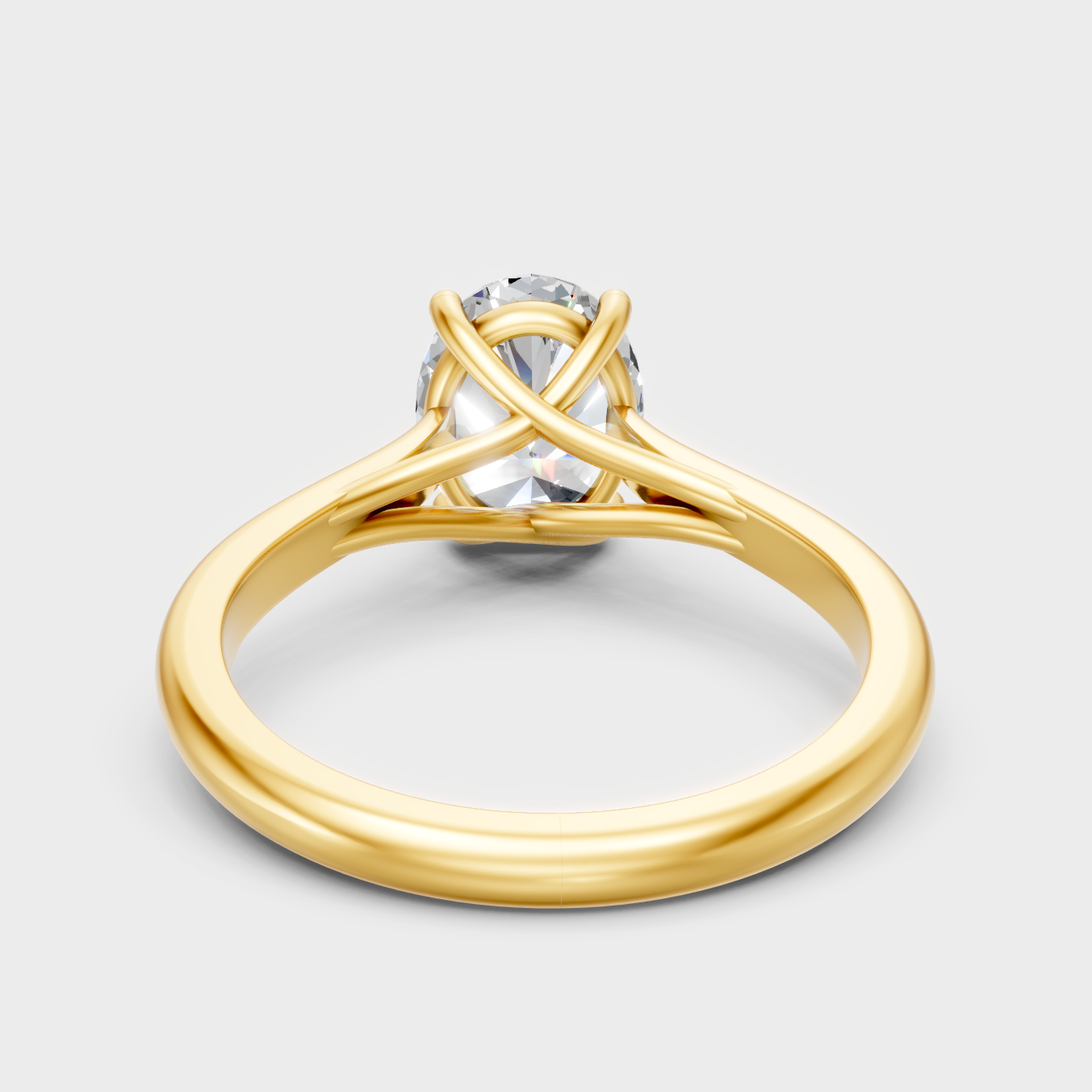 Customizable Yellow Gold 1.67Ct Oval Lab Diamond Solitaire For A Timeless Choice