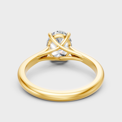 Customizable Yellow Gold 1.67Ct Oval Lab Diamond Solitaire For A Timeless Choice