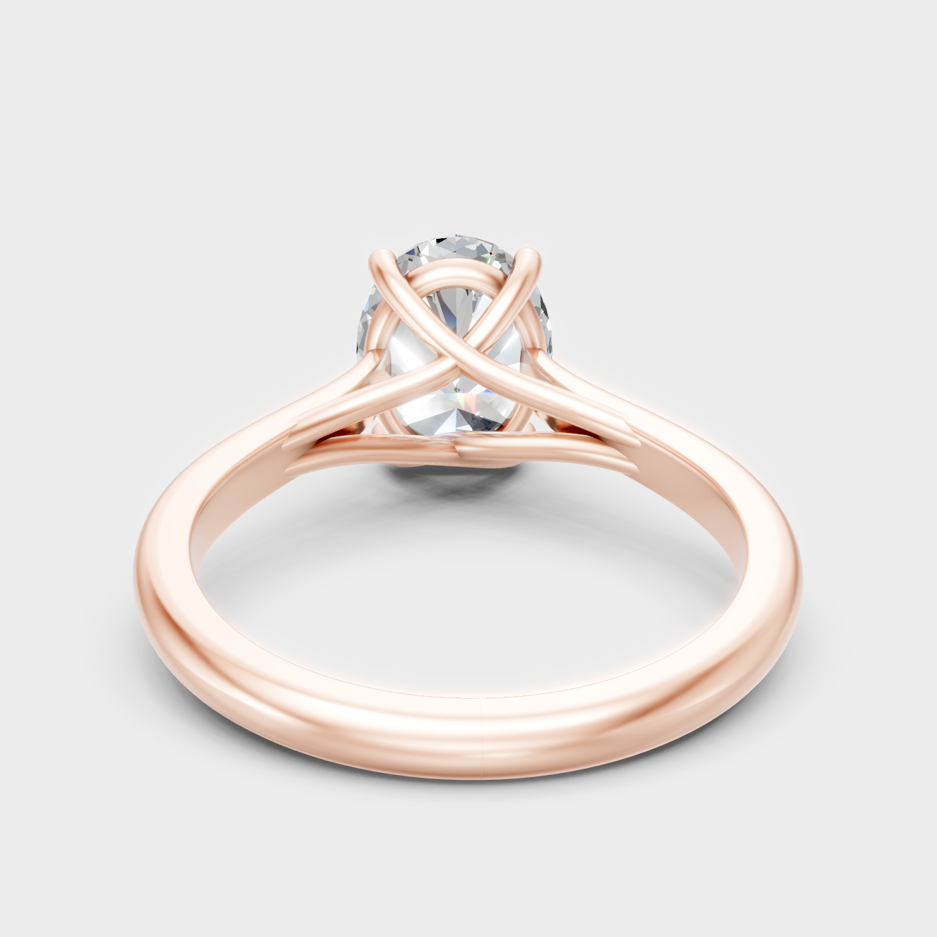 Luxury Rose Gold Engagement Ring With A Certified 1.67Ct Oval Lab-Grown Diamond