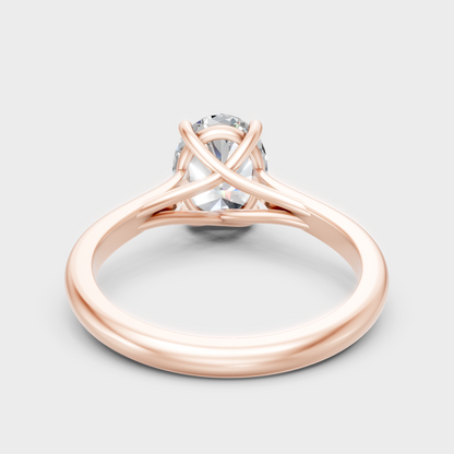 Luxury Rose Gold Engagement Ring With A Certified 1.67Ct Oval Lab-Grown Diamond