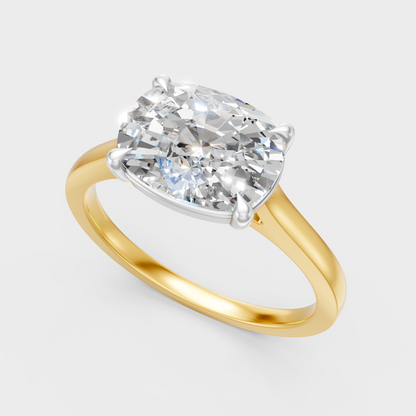 Unique Multi-Tone Gold Engagement Ring Featuring A 2.75Ct Cushion Lab Diamond