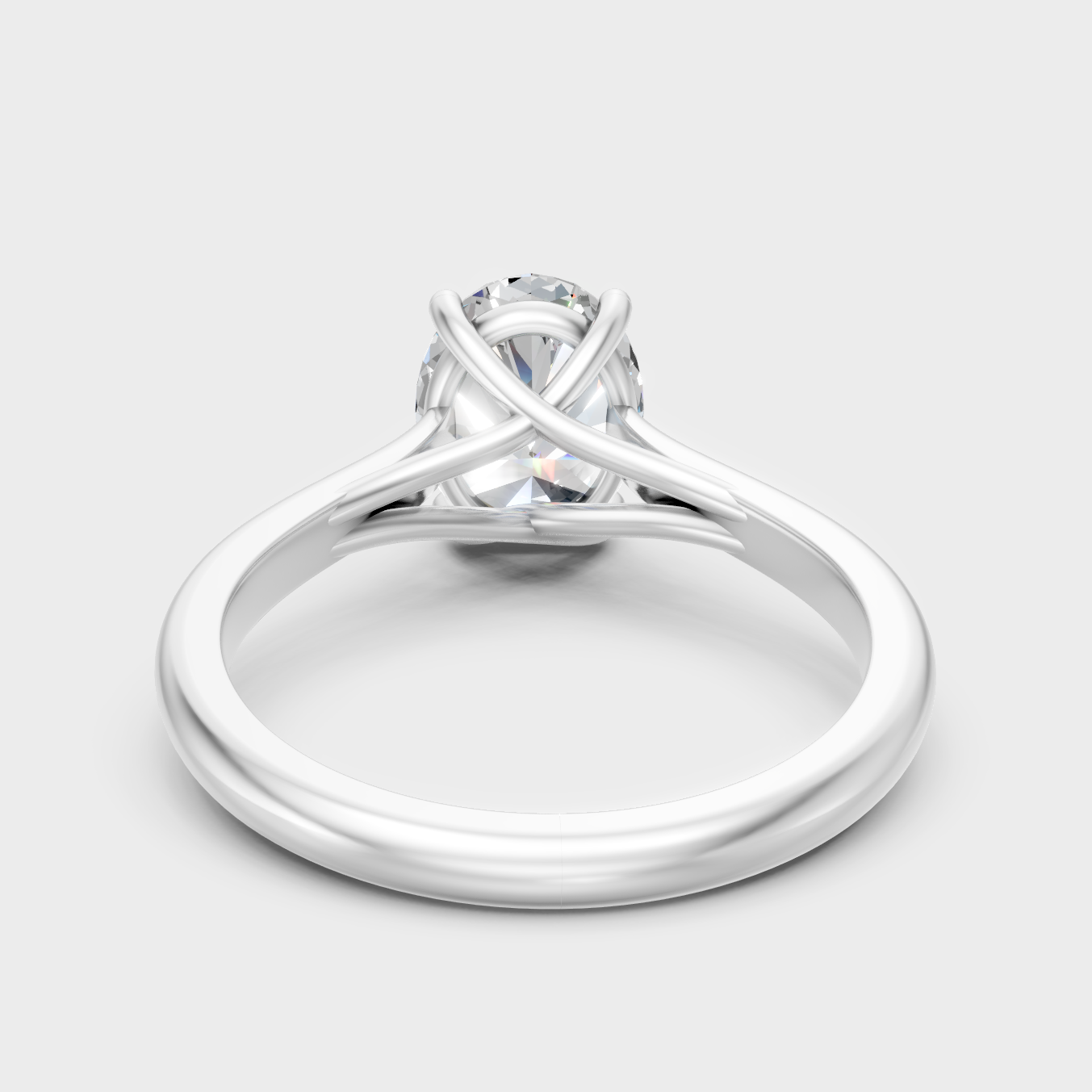 Premium White Gold Jewelry Showcasing A Sustainable 1.67Ct Oval Diamond Solitaire