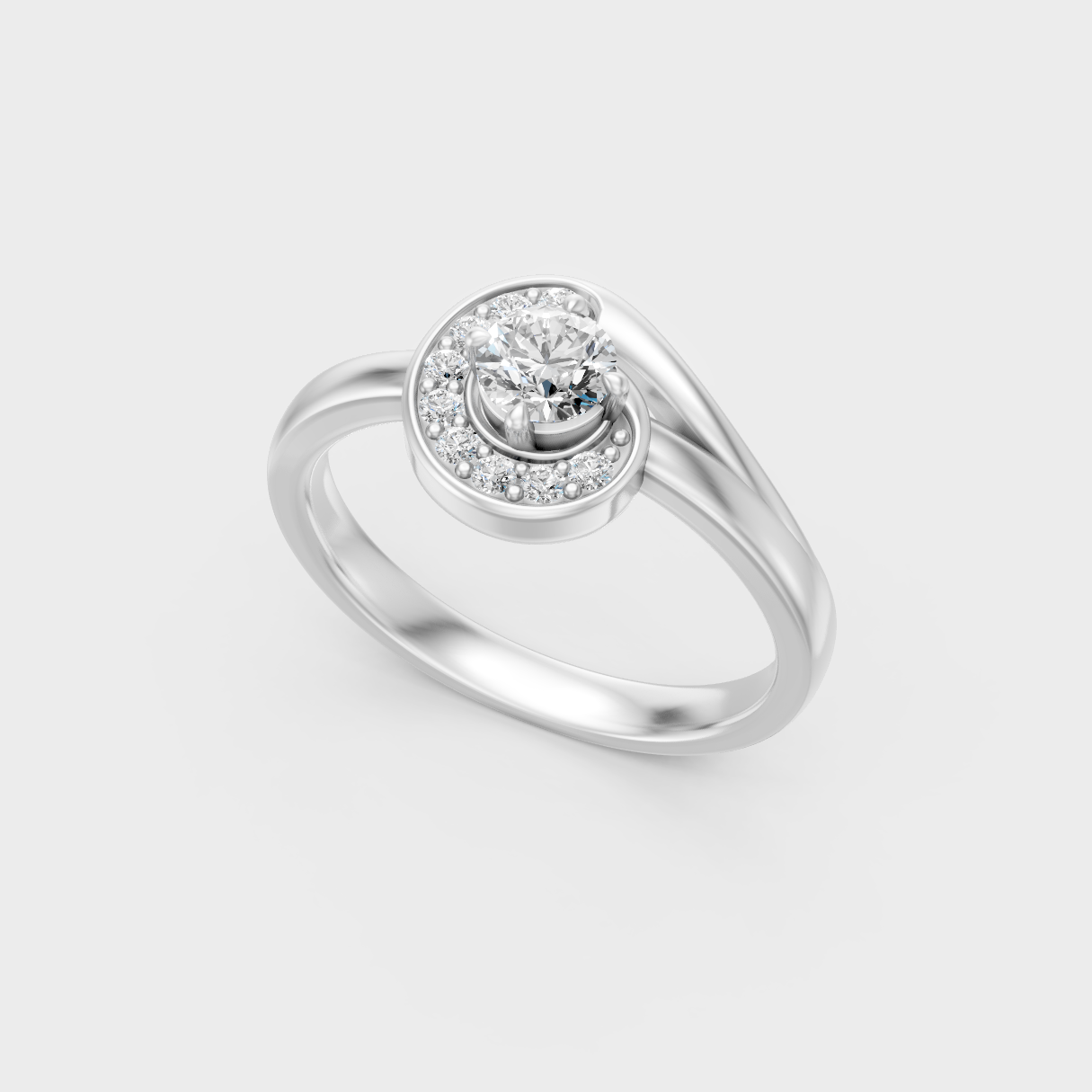 Sleek White Gold Solitaire Ring Featuring A Gli Certified Round Lab Diamond