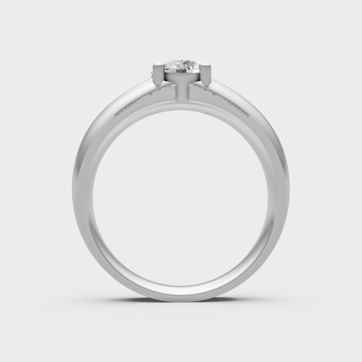 Hallmarked 14K White Gold Ring With 1.15Ct Brilliant Round Lab Diamond Detail