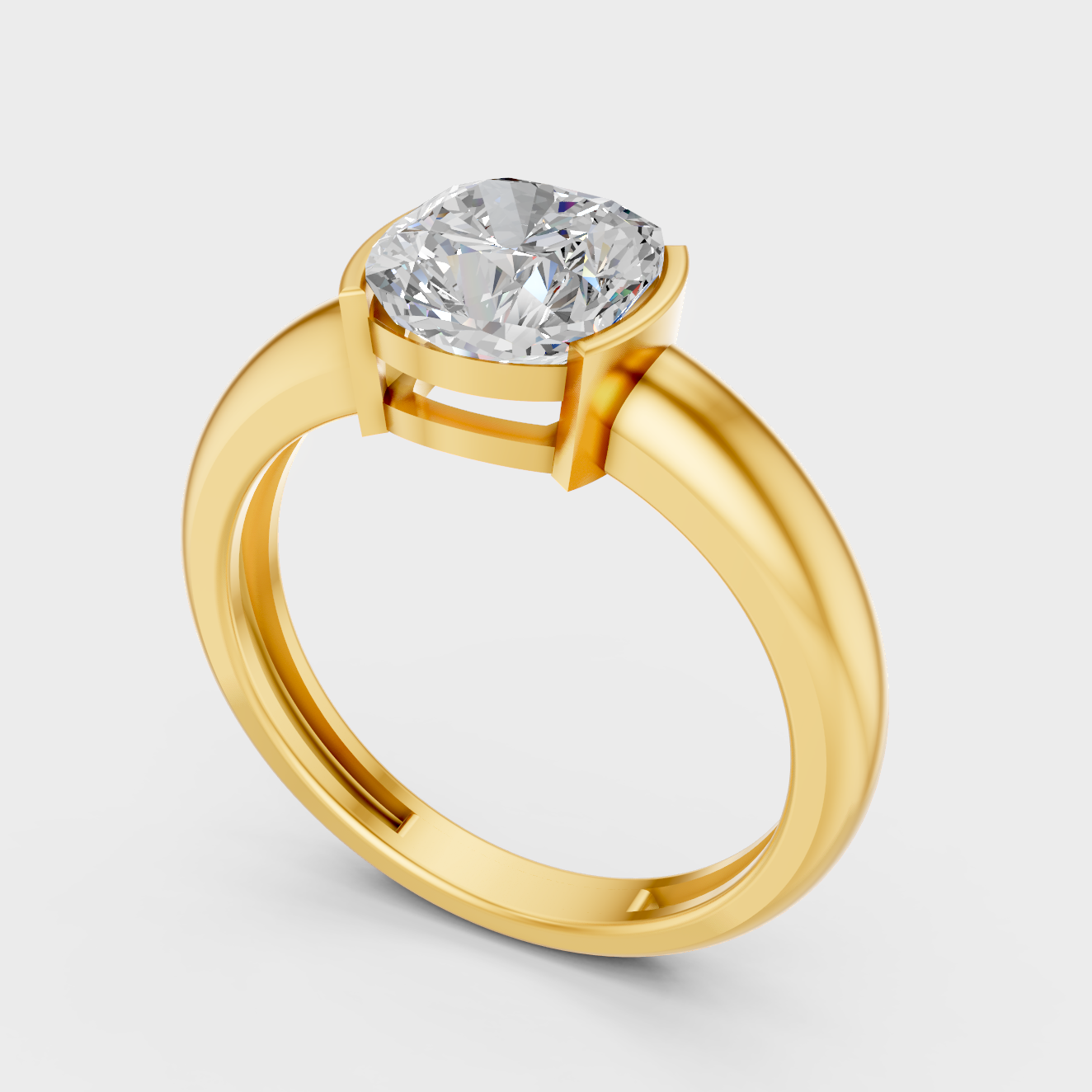 Designer Cushion Diamond Ring In Yellow Gold