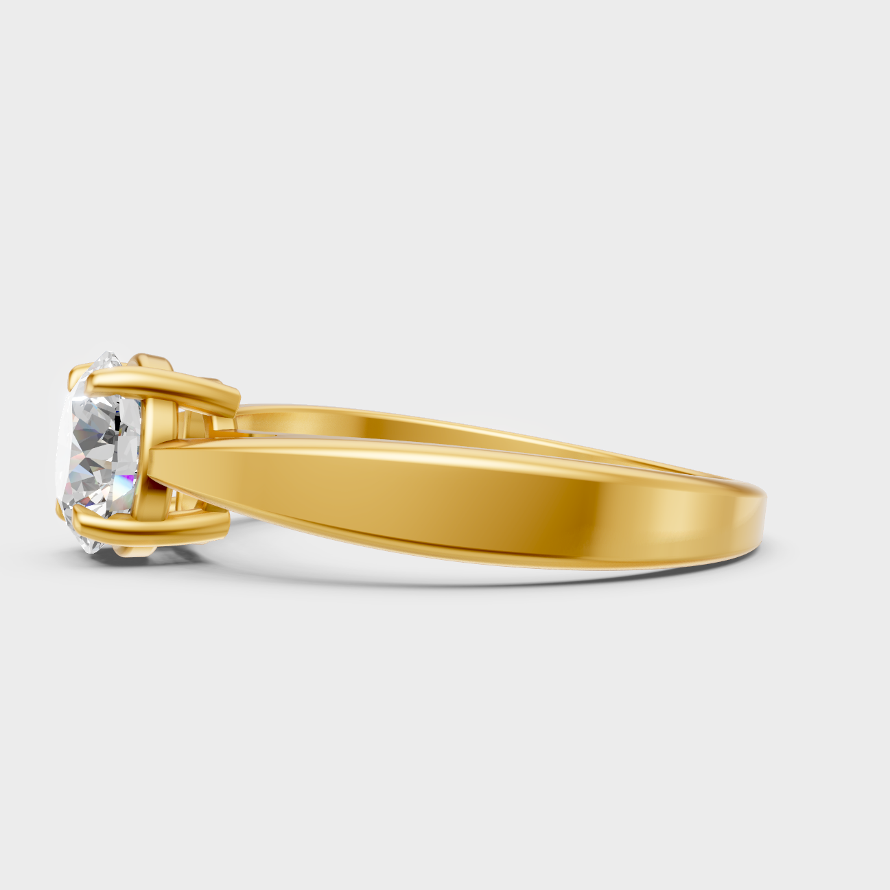Timeless 1 Ct Lab Created Diamond Ring In Yellow Gold Elegant Design