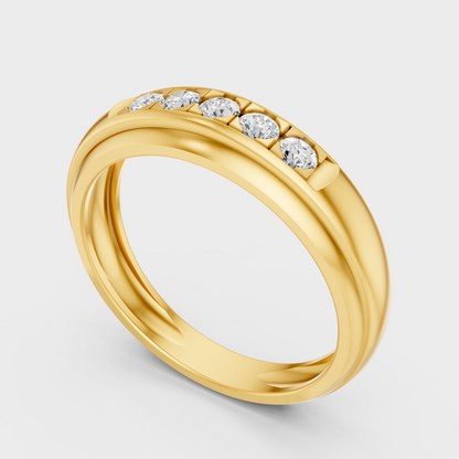 Designer Mens Diamond Ring In Yellow Gold