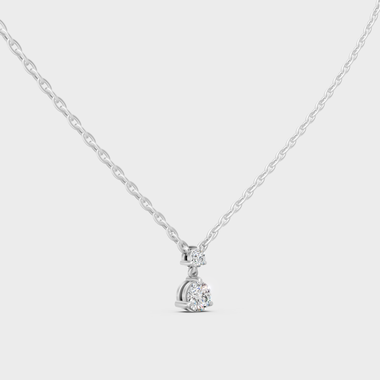 GLI Certified 0.61 Carat Round Diamond Necklace White Gold