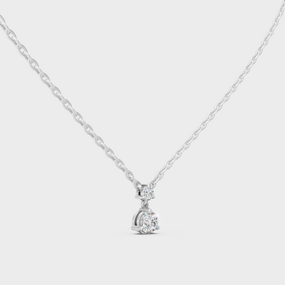 GLI Certified 0.61 Carat Round Diamond Necklace White Gold