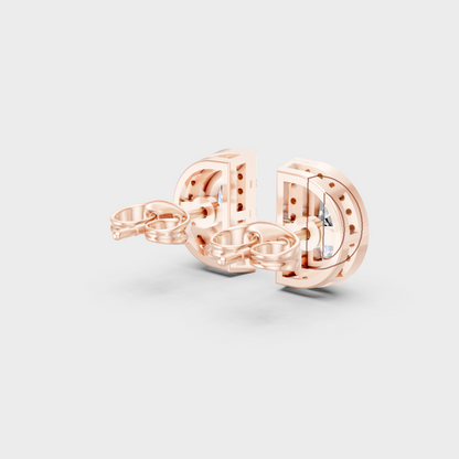 Blush Rose Gold Half Moon Lab Diamond Studs For Sophisticated Sustainable Luxury