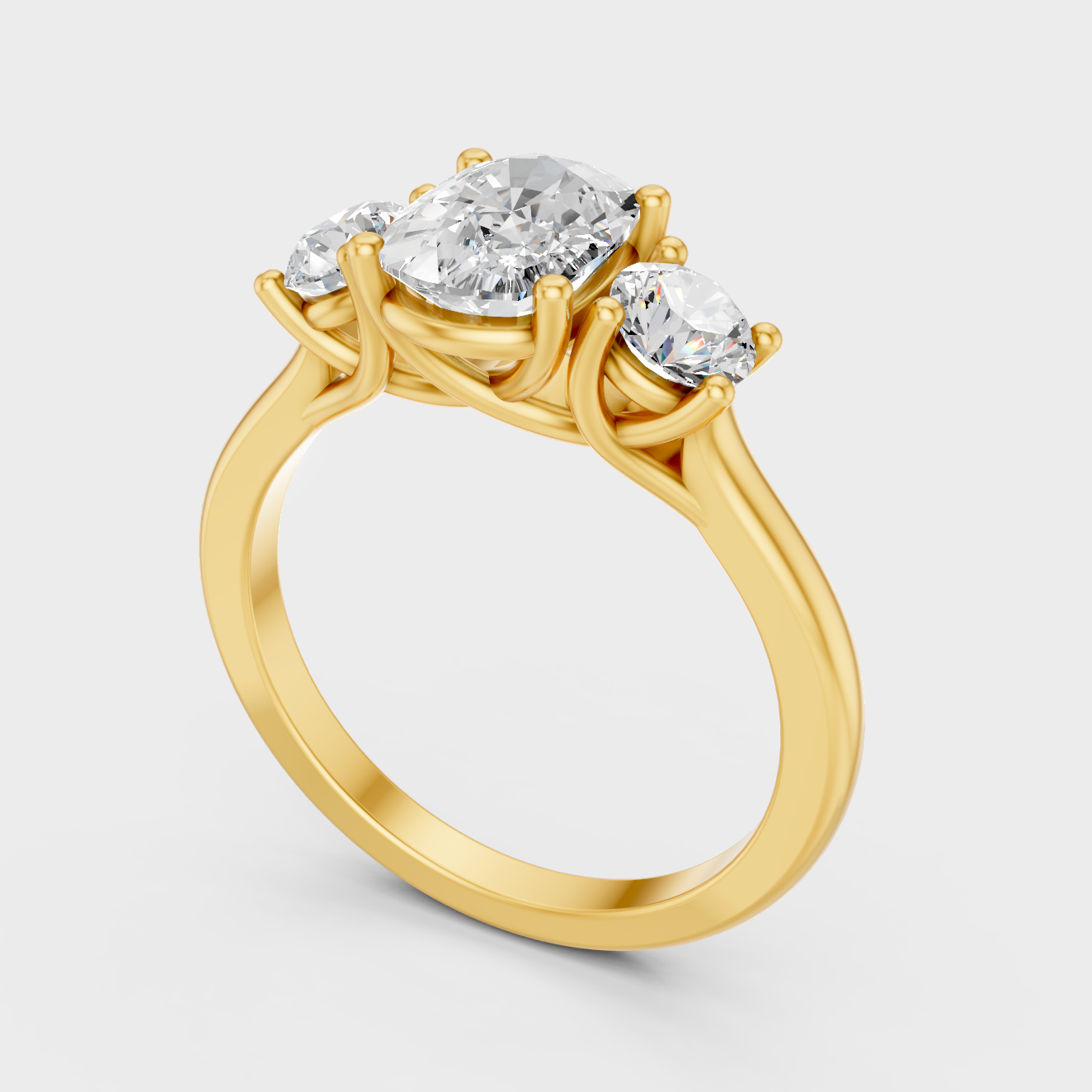 Designer Cushion Diamond Ring In Yellow Gold