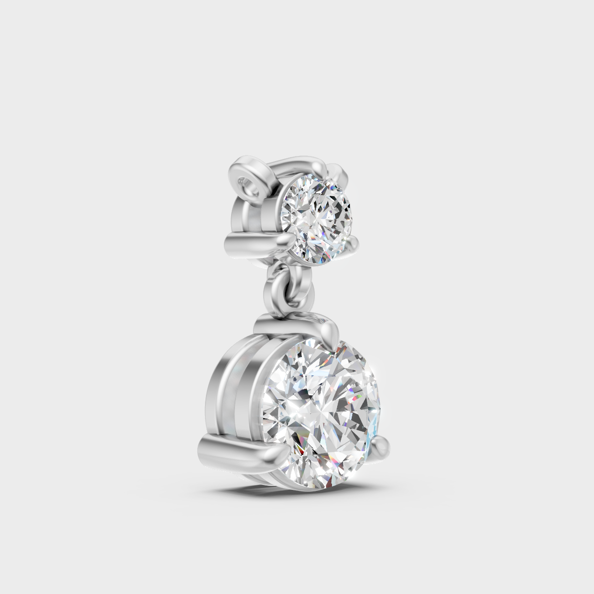 Luxury Round Diamond Pendant 0.61 Ct White Gold