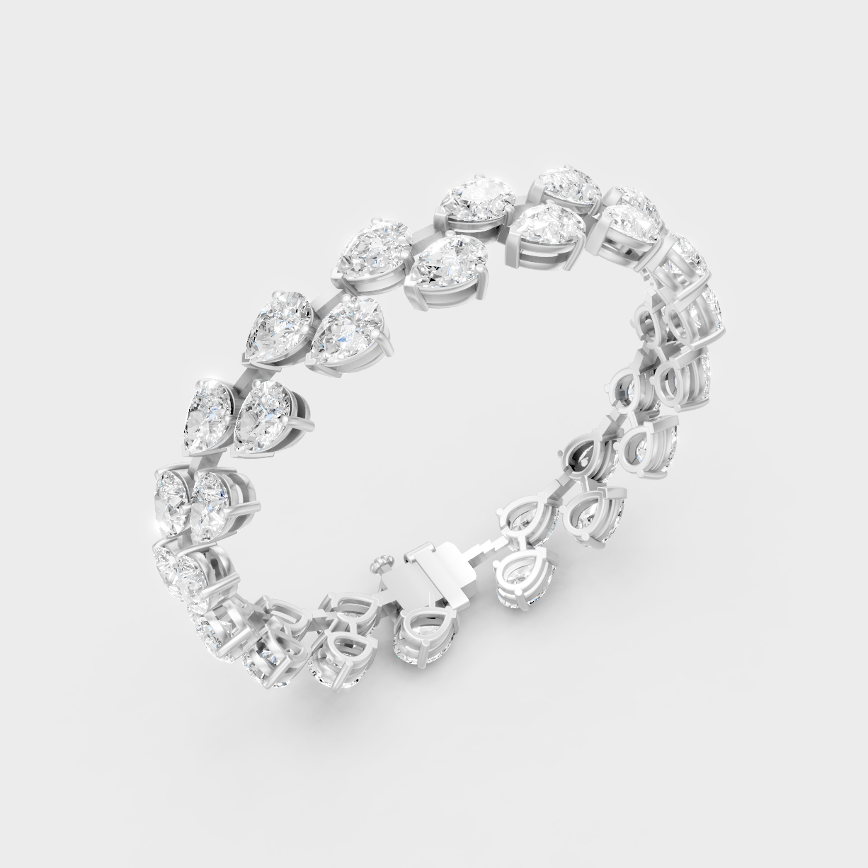 Luxury Pear Diamond Bracelet Platinum Jewelry