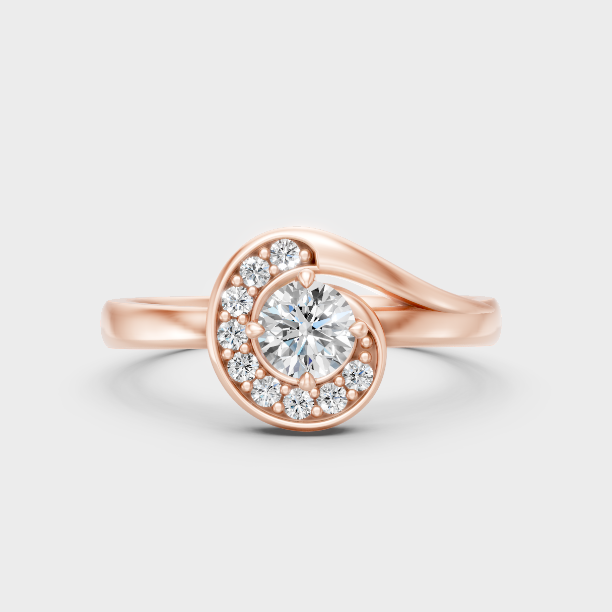 Unique Rose Gold Ring Featuring A Gli Certified Round Lab Diamond Solitaire
