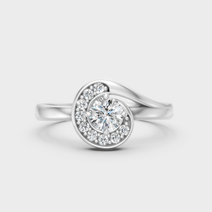 Premium 950 Platinum Round-Cut Lab-Grown Diamond Engagement Ring