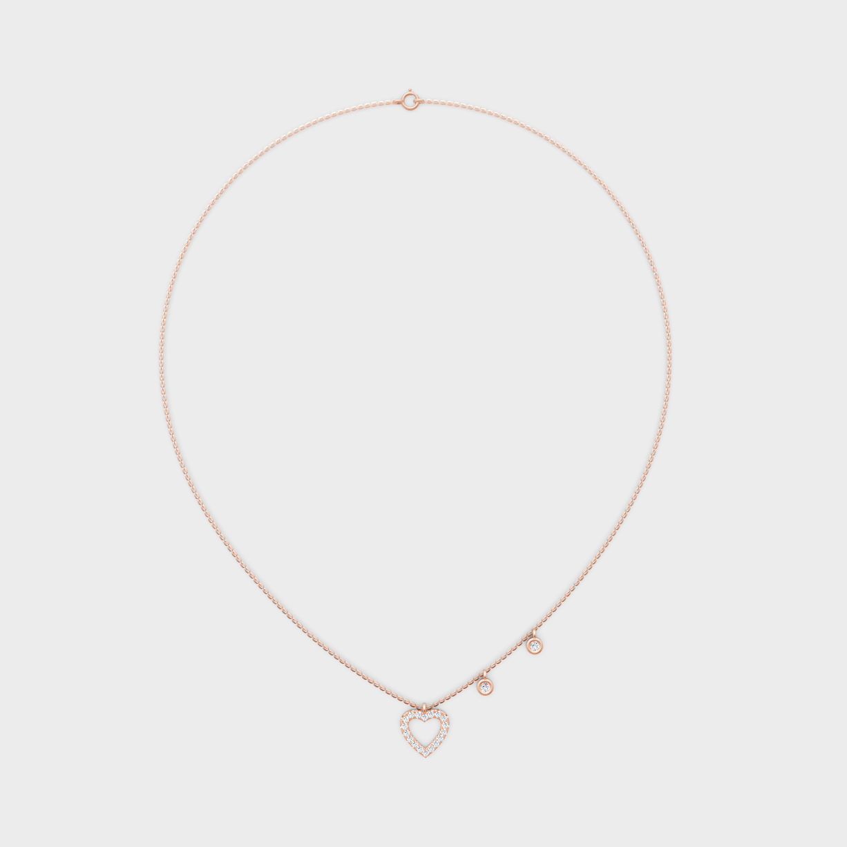 Rose Gold Round-Cut Lab-Grown Diamond Pendant For Modern Ethical Luxury