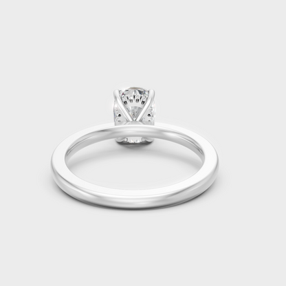 White Gold Cushion And Round Lab-Grown Diamond Ring With Hallmark Quality