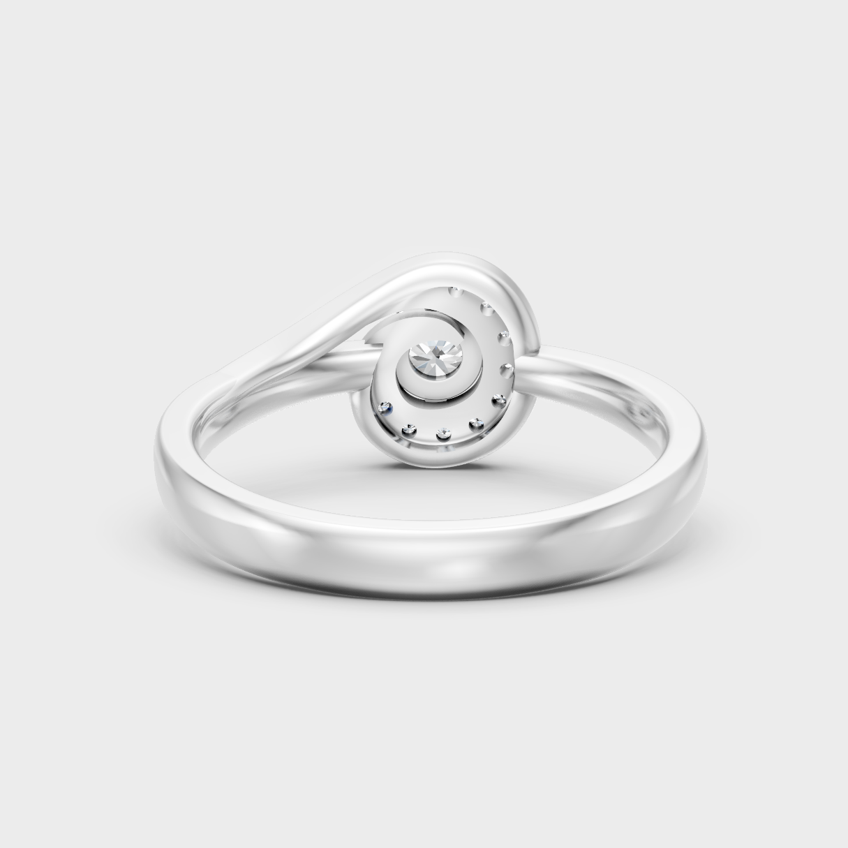 White Gold Round-Shaped Lab-Grown Diamond Ring With Hallmark Gold Quality