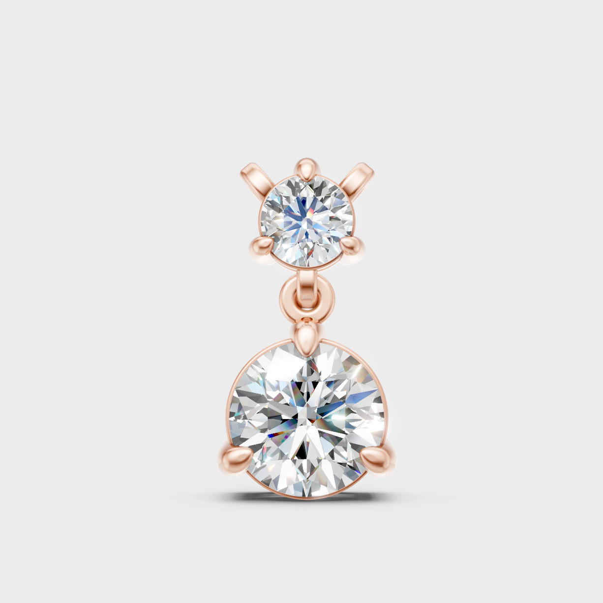 GLI Certified 0.61 Carat Round Diamond Pendant Rose Gold