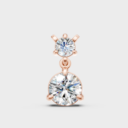 GLI Certified 0.61 Carat Round Diamond Pendant Rose Gold