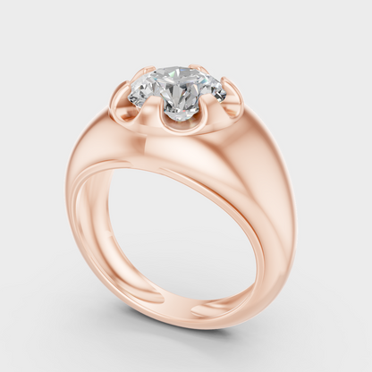 Rose Gold Mens Lab Grown Diamond Ring Bold Statement Jewelry