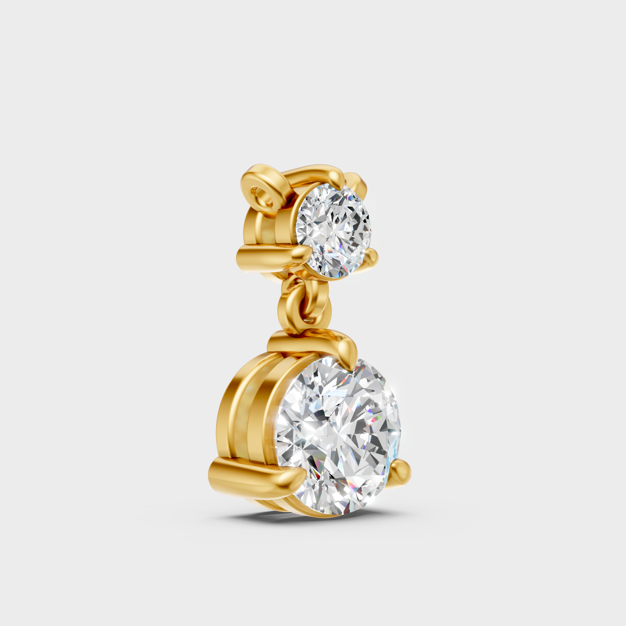 Luxury 0.61 Ct Round Lab-Grown Diamond Pendant Yellow Gold