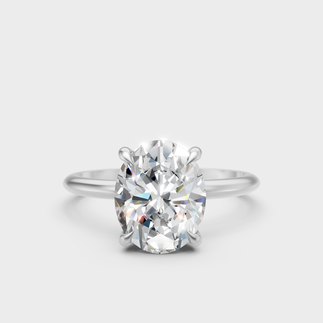 Certified 2.59 Carat Oval-Cut Lab-Grown Diamond Hidden Halo In 14K White Gold