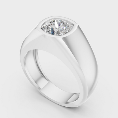 Platinum Fine Jewelry Mens Cushion Diamond Ring