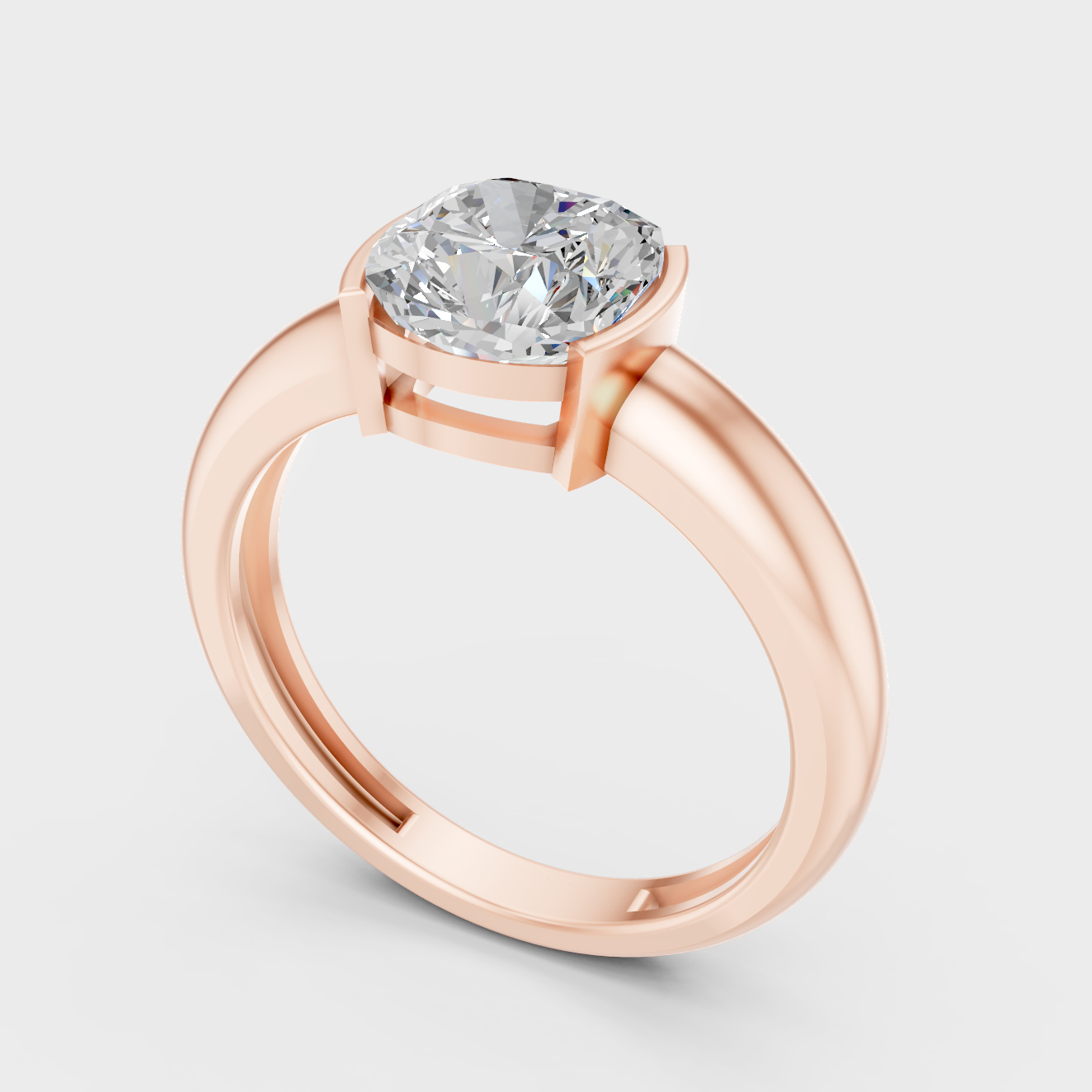 Rose Gold Cushion Lab Grown Diamond Ring Romantic Luxury Style