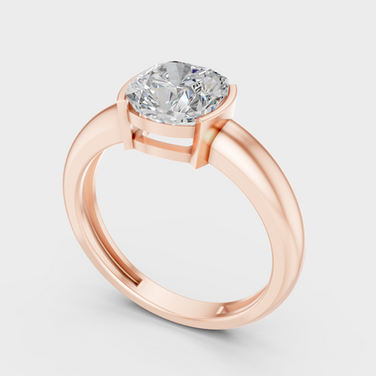 Rose Gold Cushion Lab Grown Diamond Ring Romantic Luxury Style