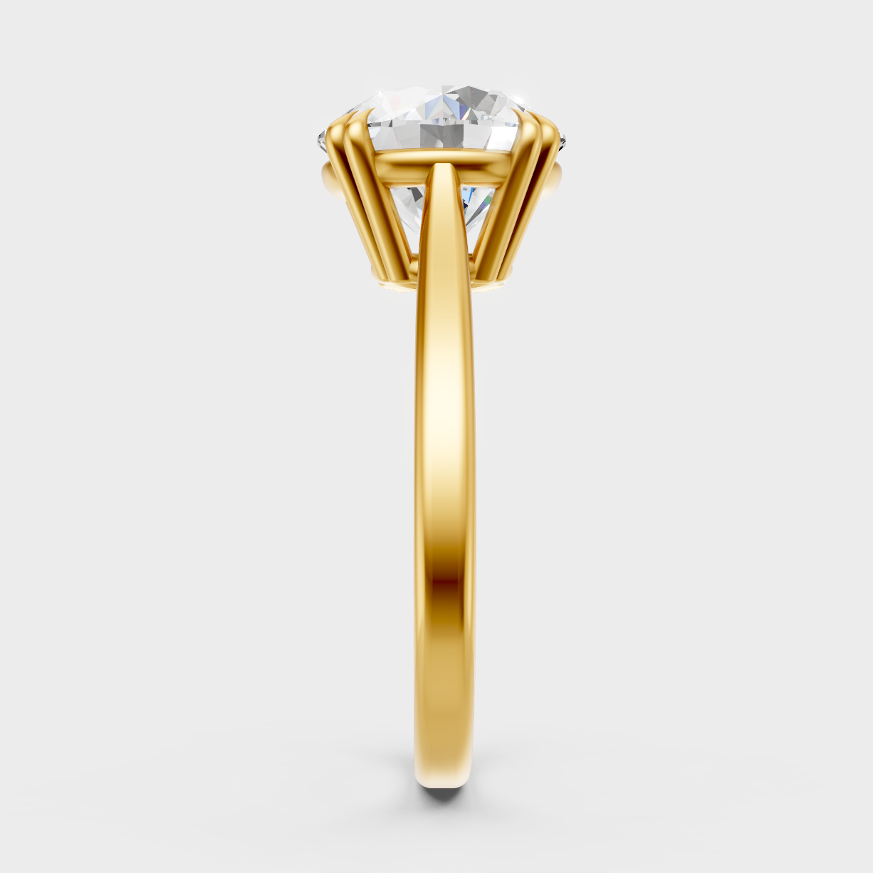 Modern 2.79 Carat Yellow Gold Diamond Engagement Ring