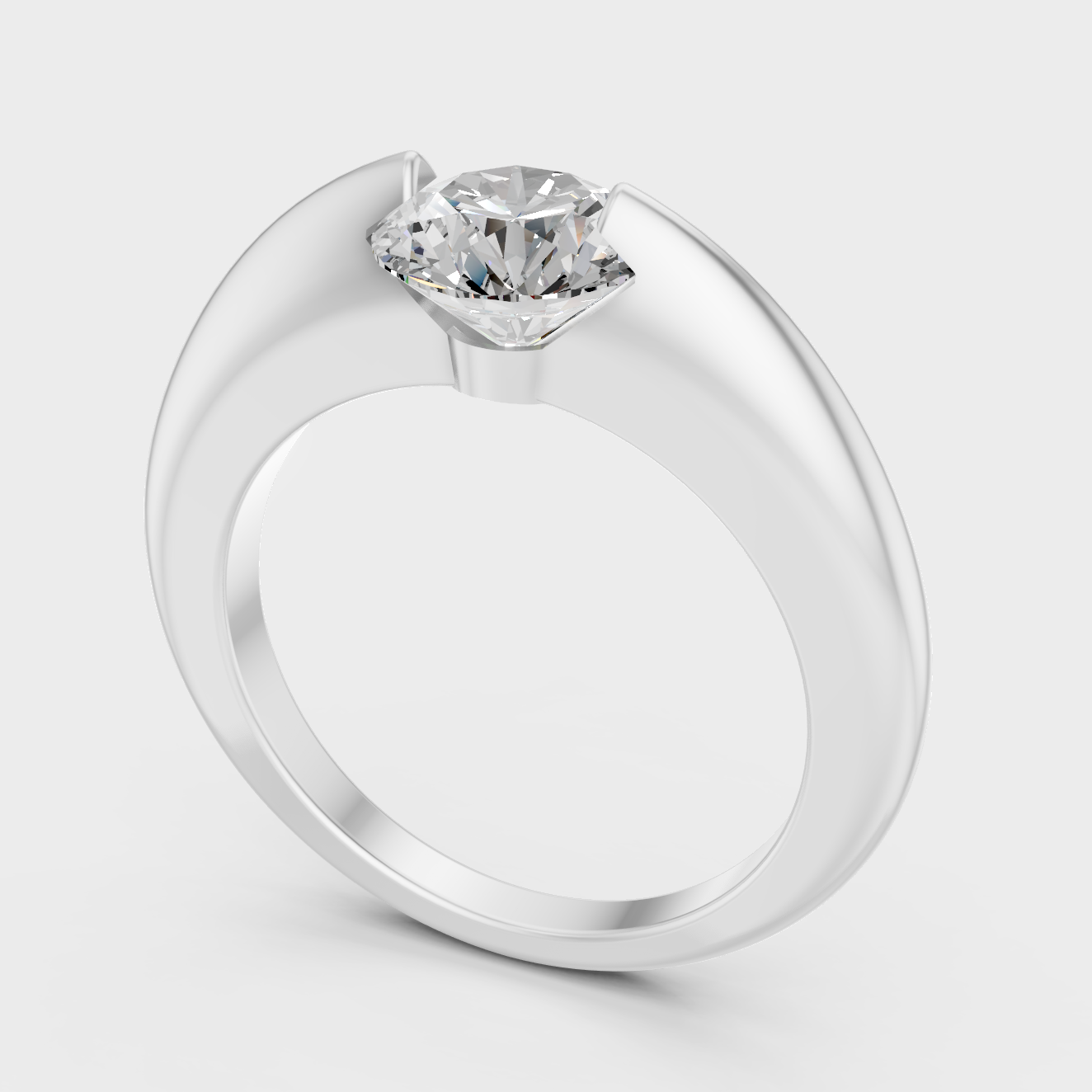 Platinum Fine Jewelry Round Diamond Engagement Ring