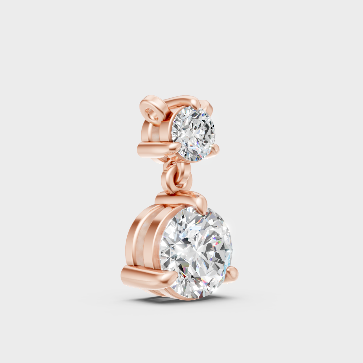 Luxury 0.61 Ct Round Lab-Grown Diamond Pendant Rose Gold