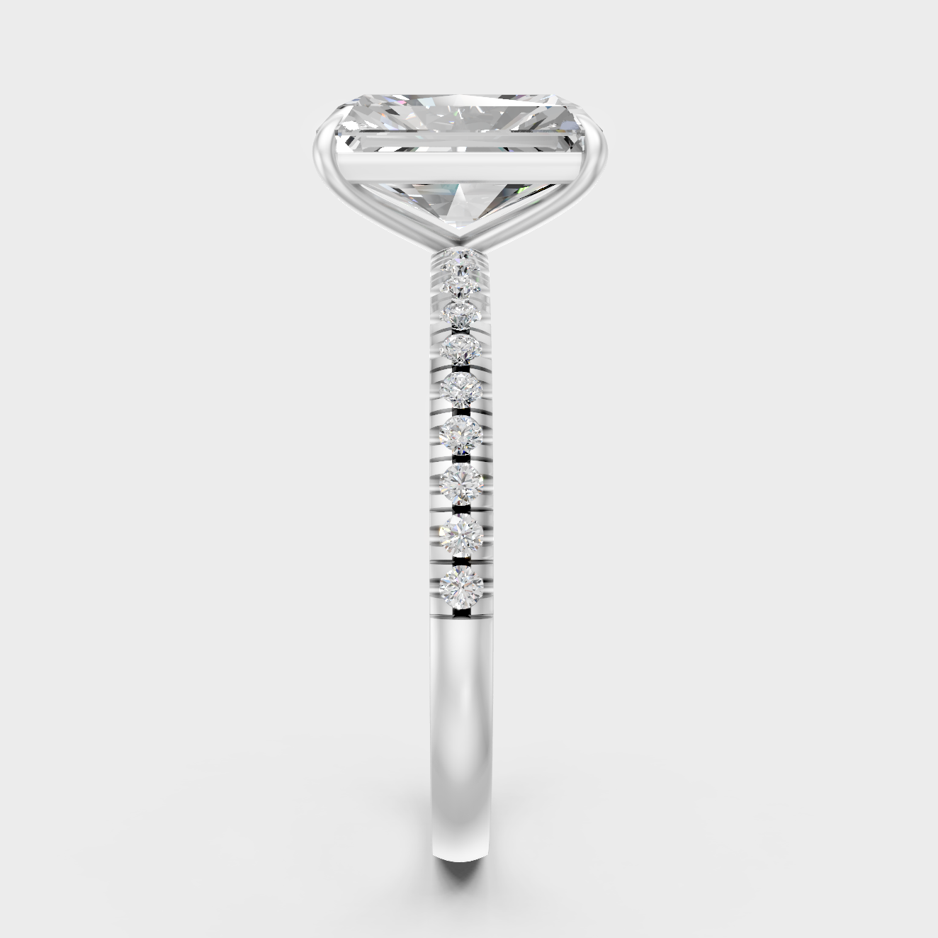 Premium Platinum Radiant Diamond Ring Elegant Sophistication