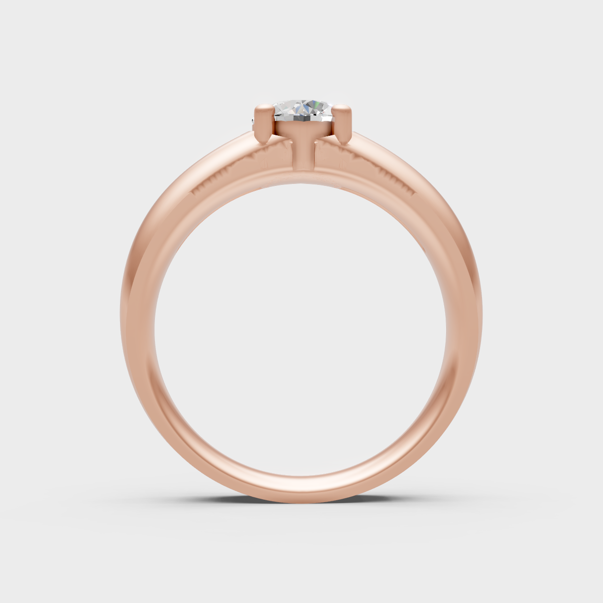  Blush Rose Gold Round Lab Diamond Ring For Sophisticated Sustainable Luxury