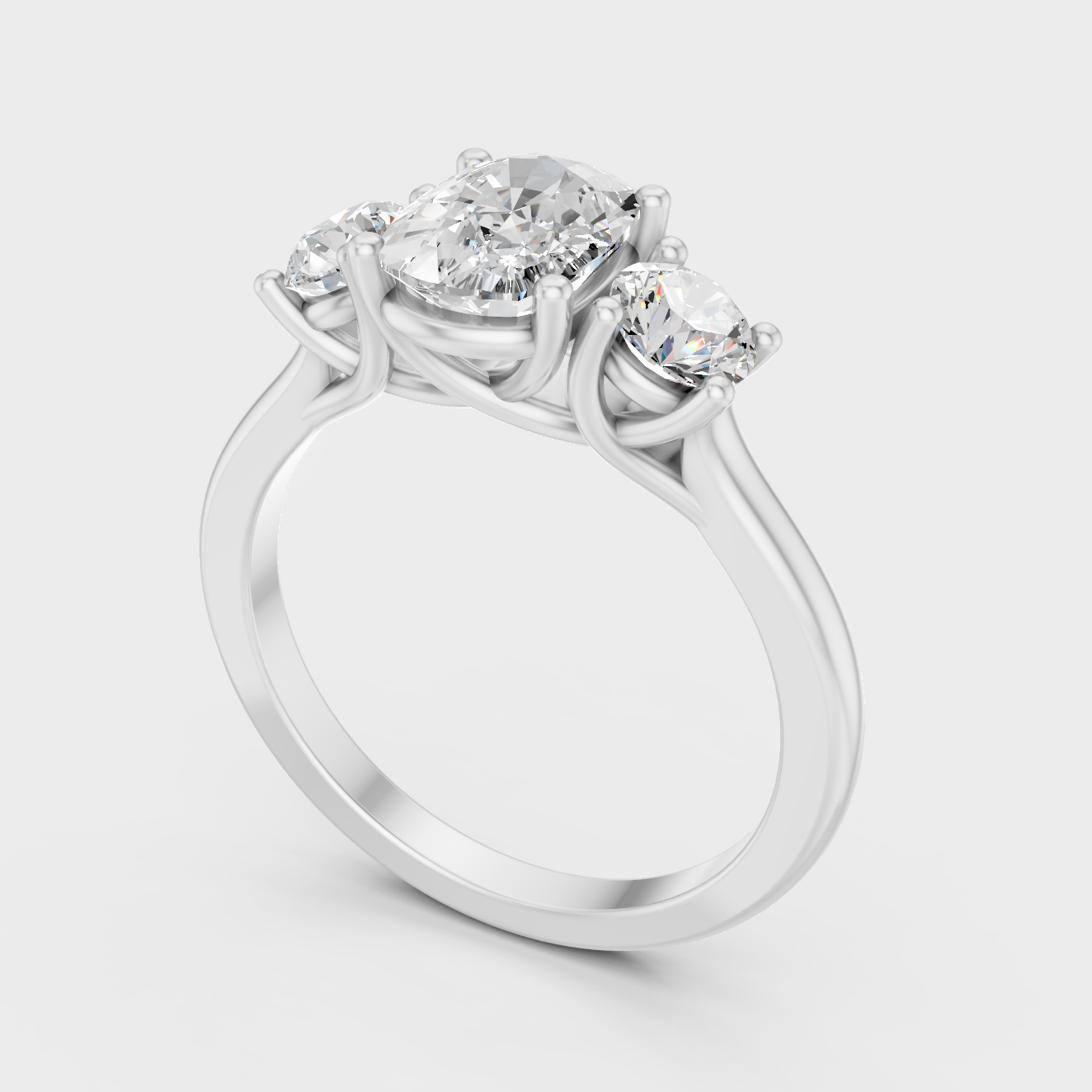 Platinum Engagement Ring With Cushion Cut Diamonds