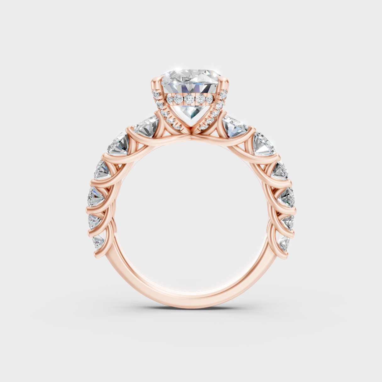 Blush Rose Gold Oval Lab Diamond Ring For Sophisticated Sustainable Luxury