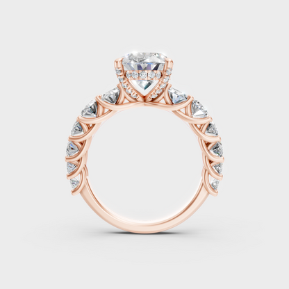 Blush Rose Gold Oval Lab Diamond Ring For Sophisticated Sustainable Luxury